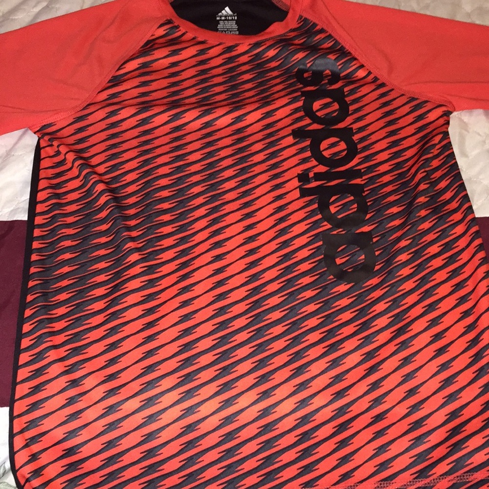 Adidas long sleeve black and orange.